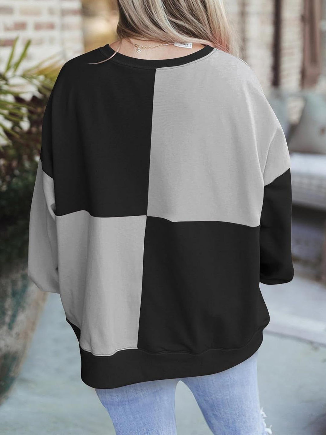 Vicky – Plus Size Colorblock Henley Sweatshirt