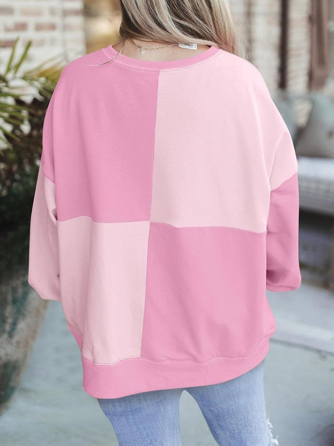 Vicky – Plus Size Colorblock Henley Sweatshirt