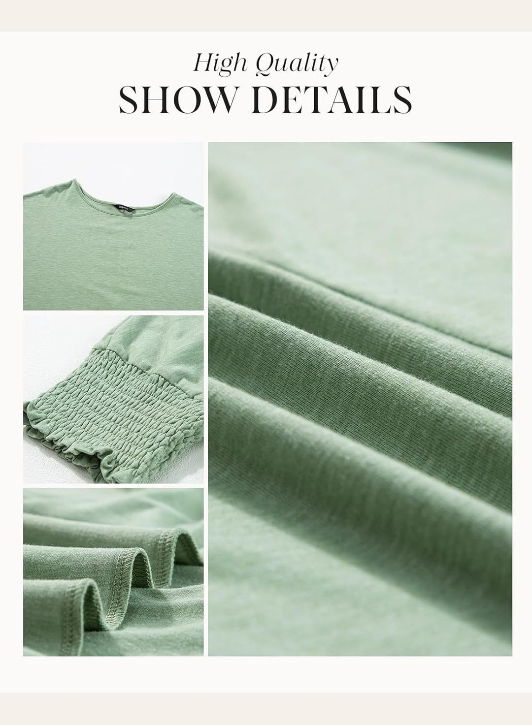 Wendy – Classic Crewneck Blouse with 3/4 Sleeves