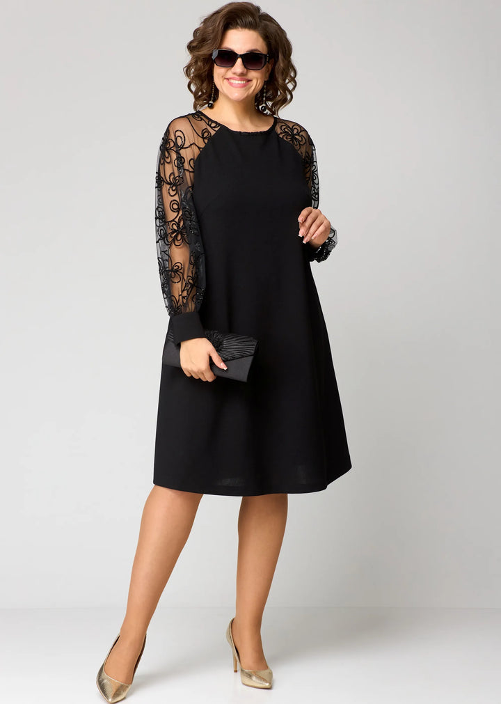 Edyth | Elegant Lace Sleeve Dress