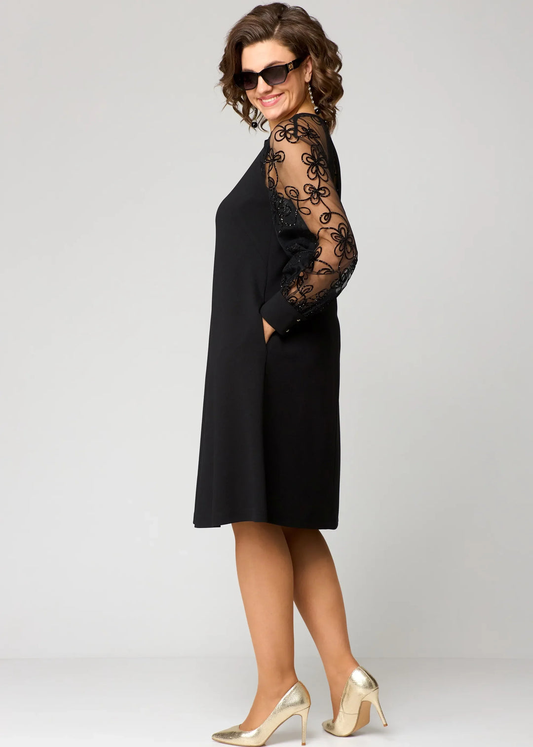 Edyth | Elegant Lace Sleeve Dress