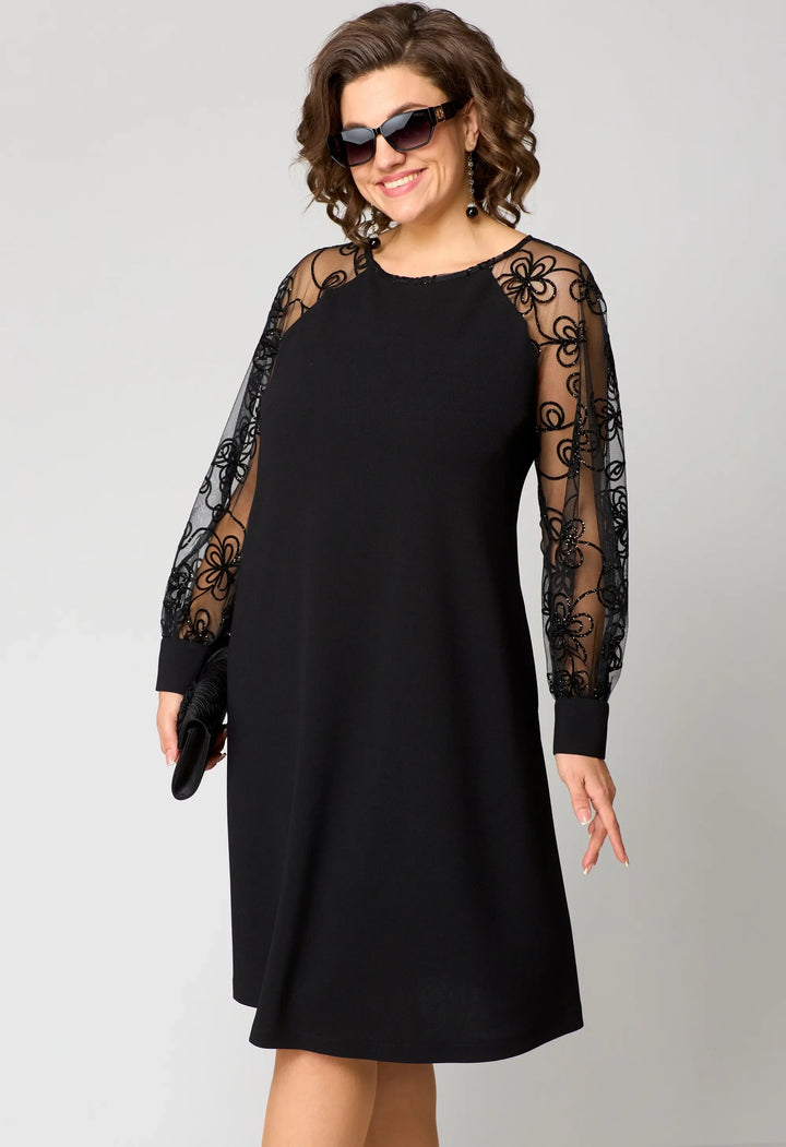 Edyth | Elegant Lace Sleeve Dress