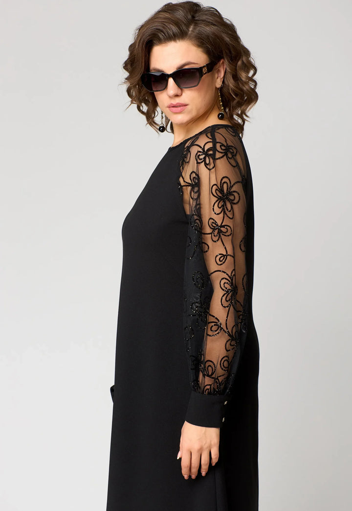 Edyth | Elegant Lace Sleeve Dress