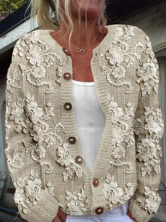 Lummi – Floral Print Cardigan with Button Detail