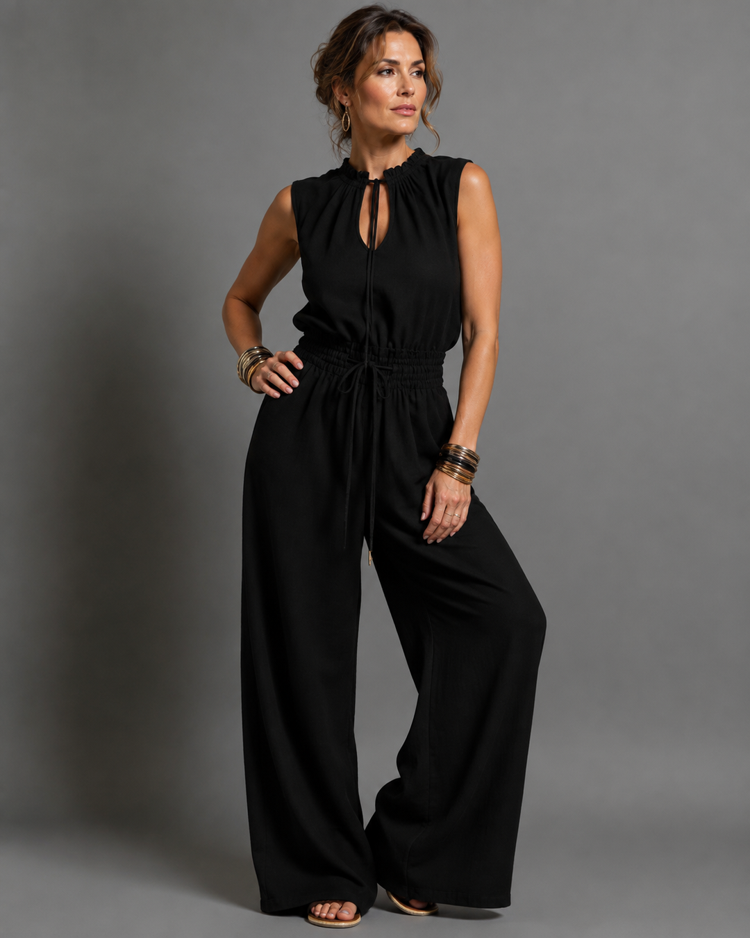 Judy™ | Sleeveless Wide-Leg Jumpsuit
