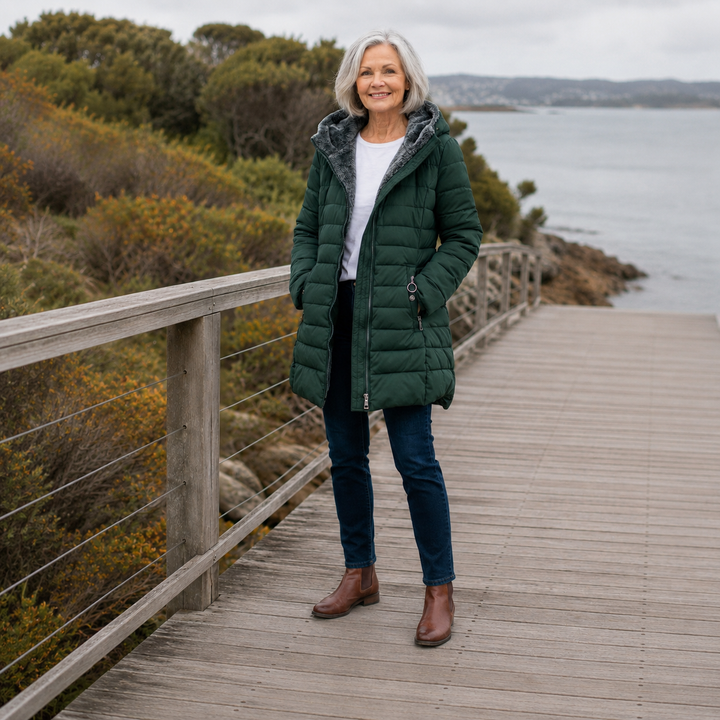 Denise | Quilted A-Line Coat