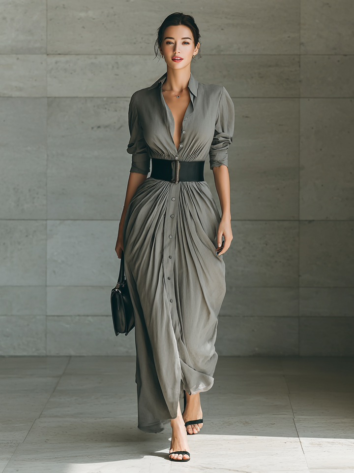 Zoe | Long Pleated Dress