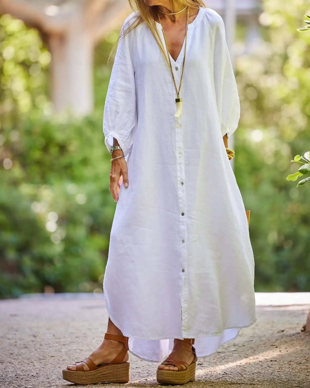 Elaina – Button-Front Maxi Dress
