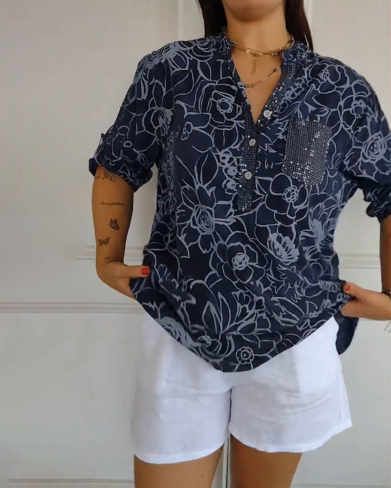 Sade – Floral Blouse with Relaxed Fit