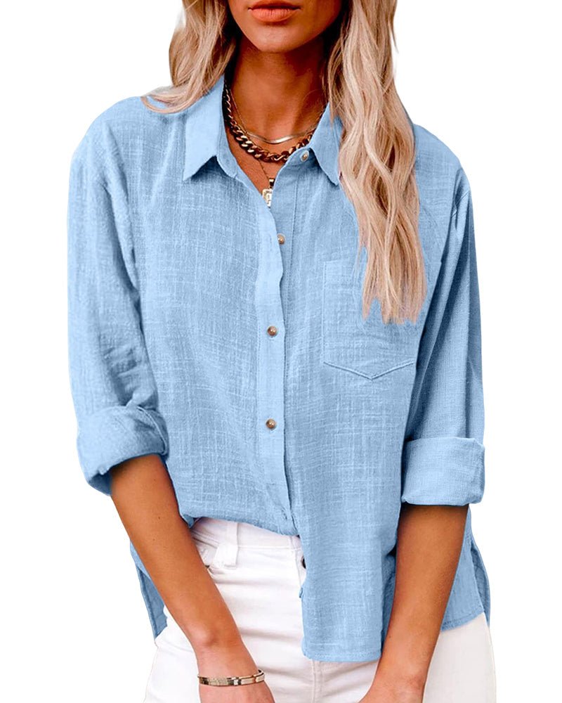 Eucalyptus – Luxe Sunset Long Sleeve Collared Top