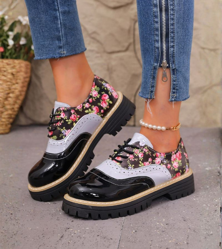 Ada | Floral Lace-Up Oxford Shoes