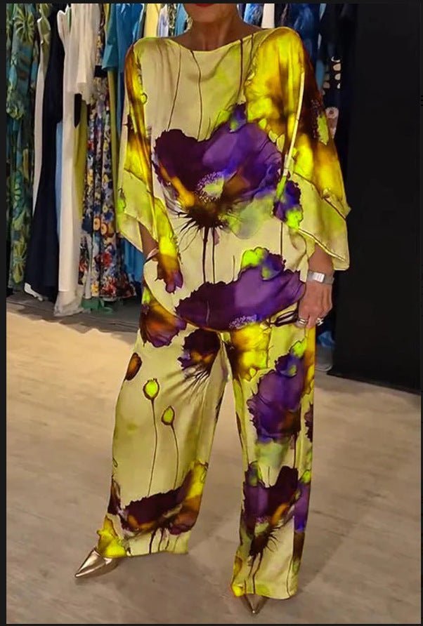 Chloya – Wide-Leg Palazzo Twin Set Bold Print