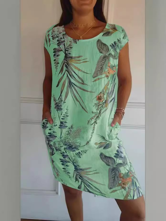 Sunniva – Midi Dress with Botanical Print