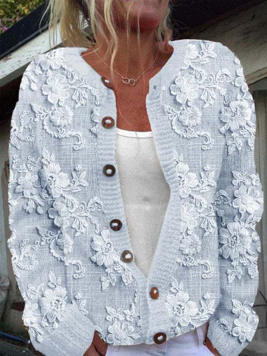 Lummi – Floral Print Cardigan with Button Detail