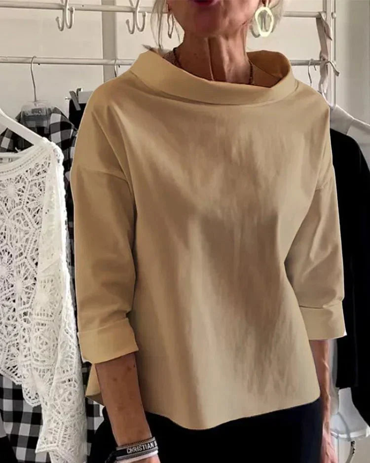 Brenda – Half Turtleneck Top with ¾ Sleeve