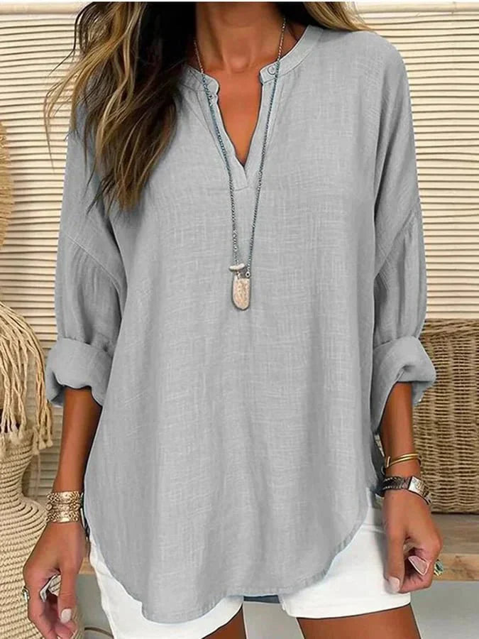 Carmina – Loose V-Neck Shirt