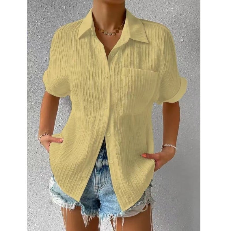 Rena – Lace Short-Sleeve Shirt in Relaxed Fit