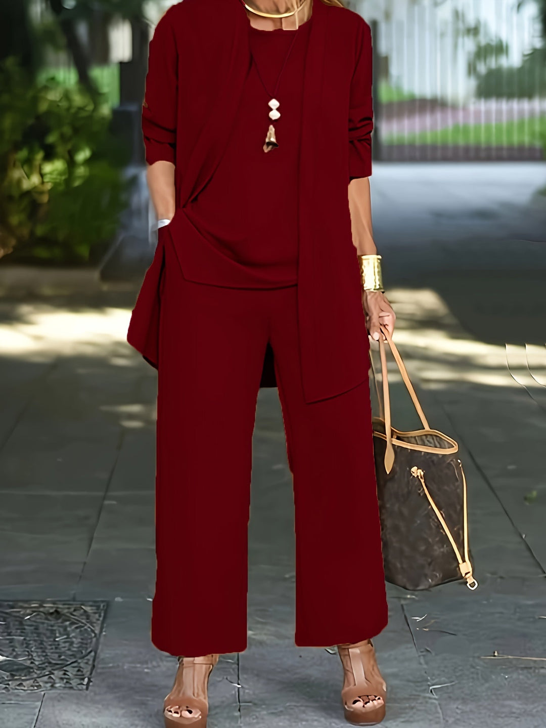 Nayla – Tailored Three-Piece Vest Set