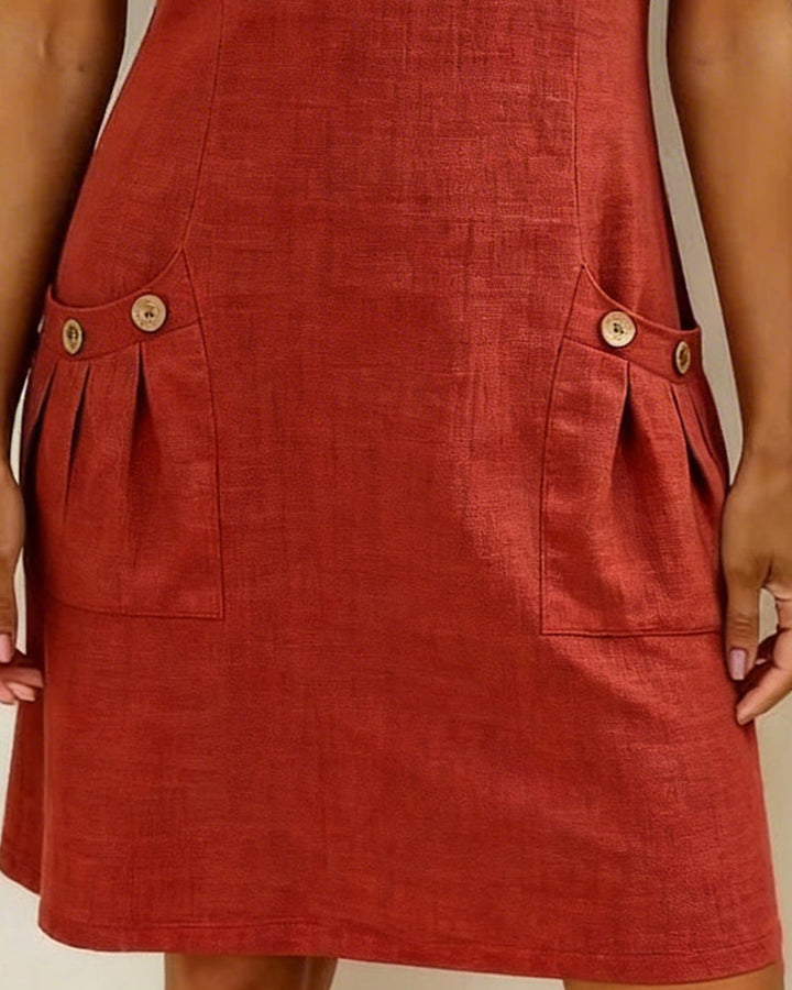 Close-up of red dress&