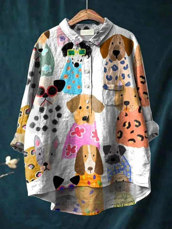 Ysabele – Button-Up Printed Blouse