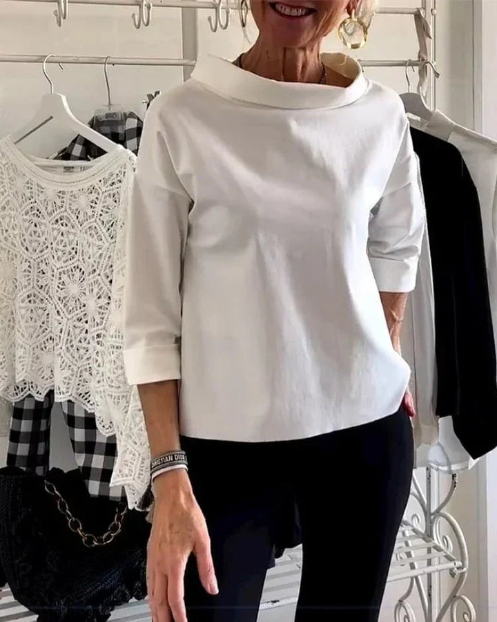 Brenda – Half Turtleneck Top with ¾ Sleeve