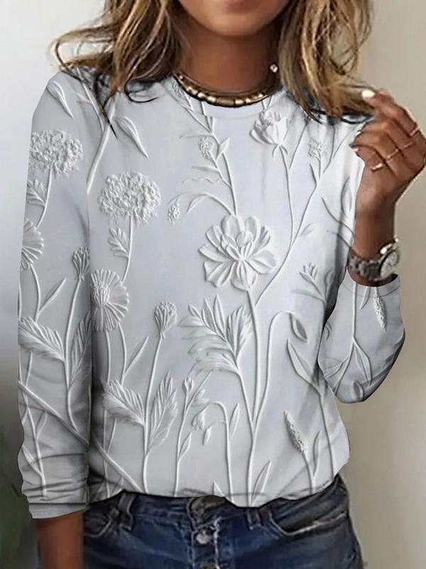 Meryl – Long Sleeve Round-Neck Top