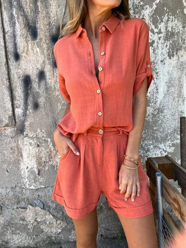 Auriana – Linen-Look Shorts Set