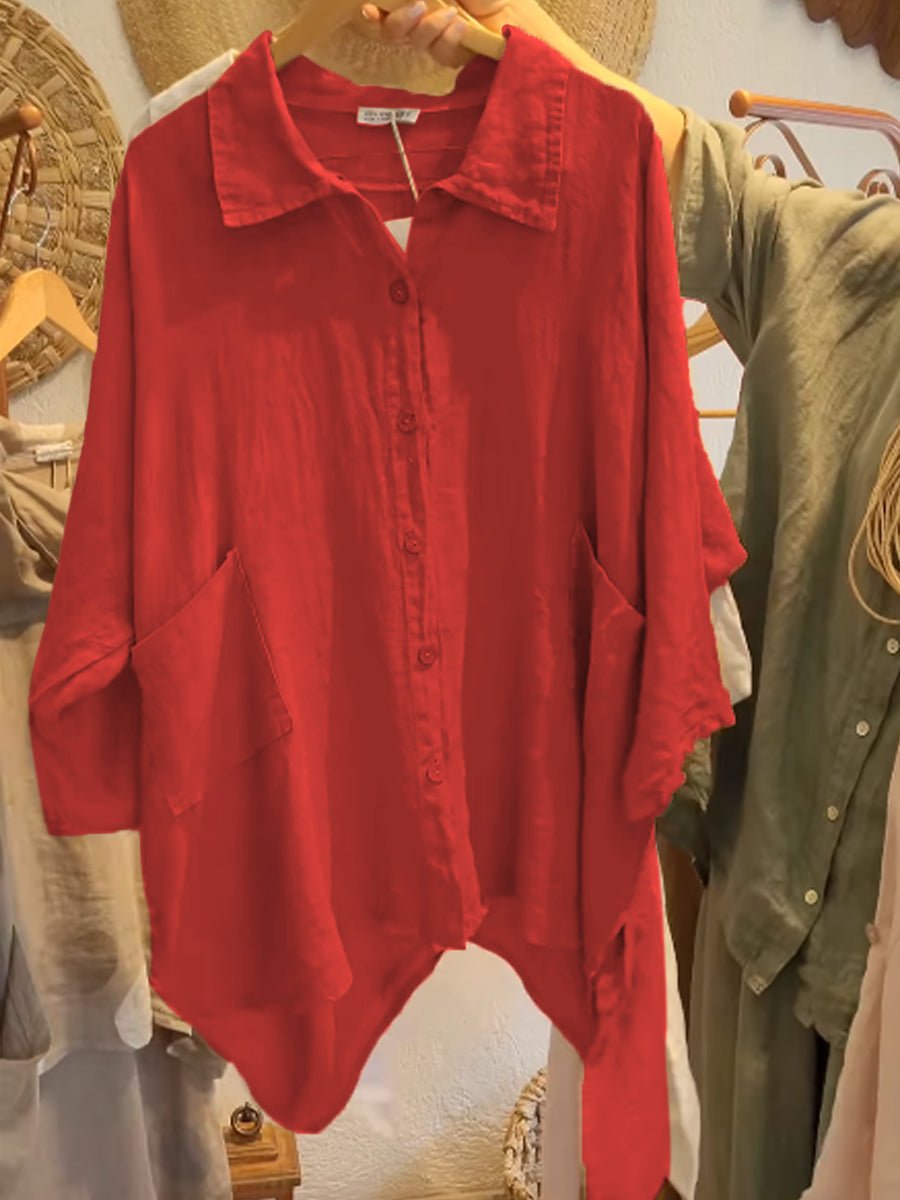 Lineth – Buttoned Blouse with 3/4 Sleeves