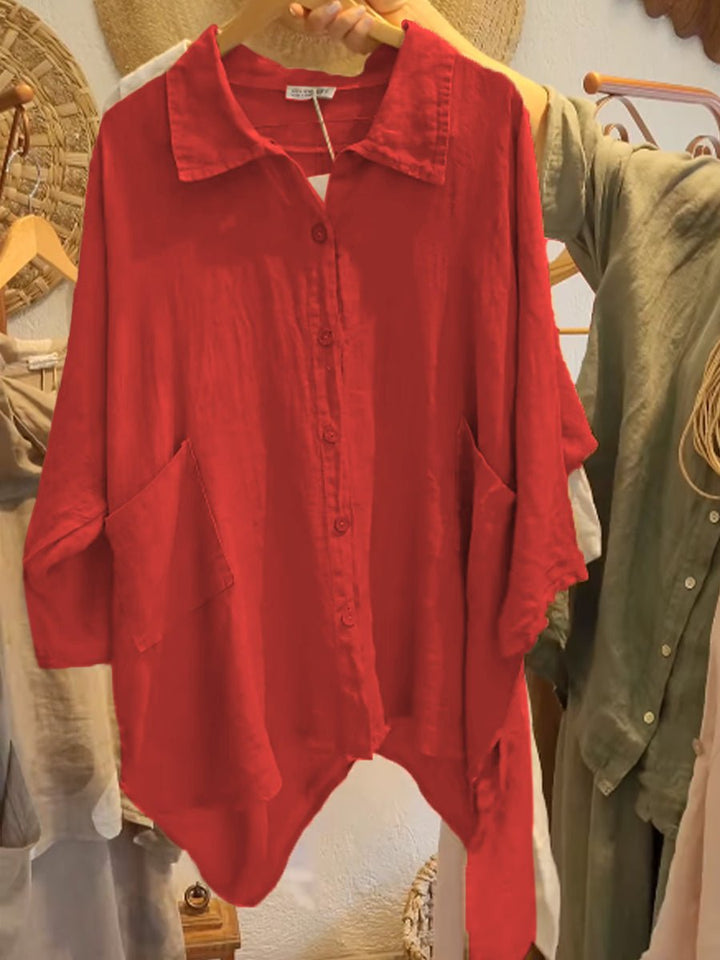 Lineth – Buttoned Blouse with 3/4 Sleeves
