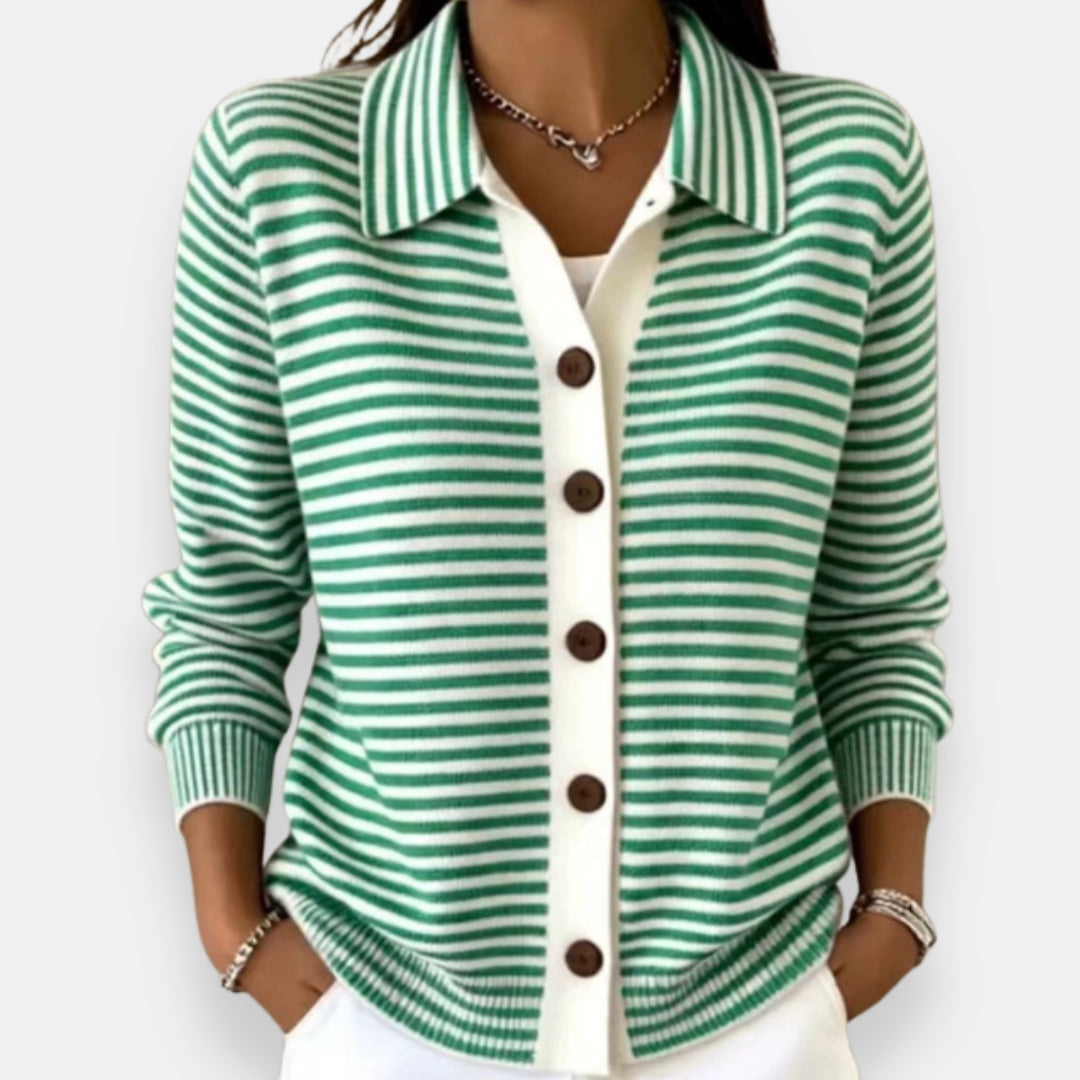 Nola | Striped Button Cardigan
