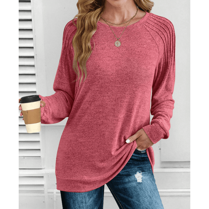 Anika – Ribbed Shoulder Long-Sleeve Tunic