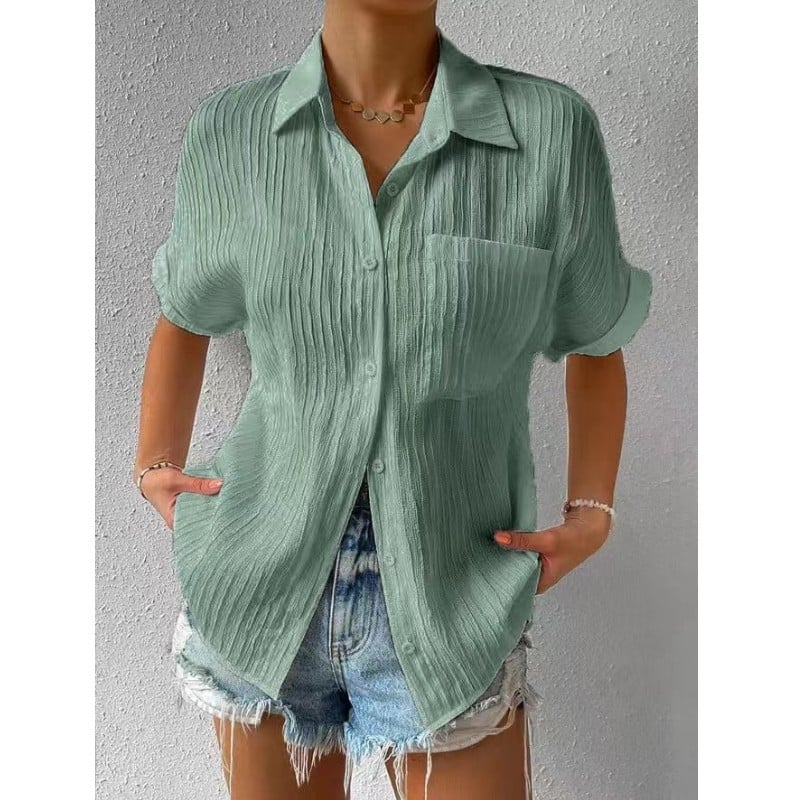 Rena – Lace Short-Sleeve Shirt in Relaxed Fit