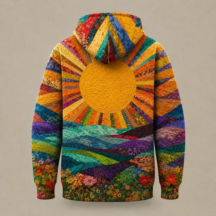 Sunburst Print Y2K Hoodie