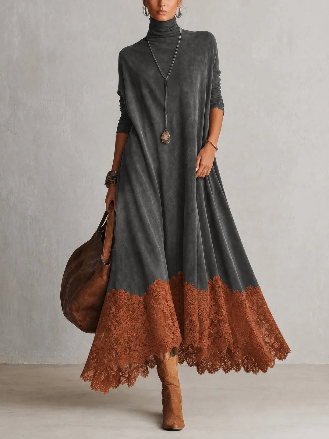 Brunella | Lace Hem Maxi Dress