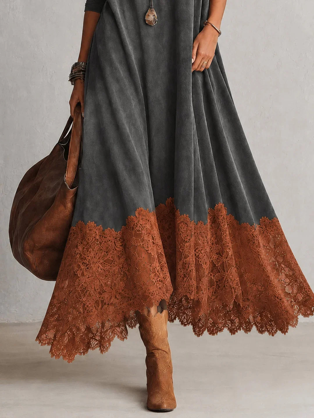Brunella | Lace Hem Maxi Dress