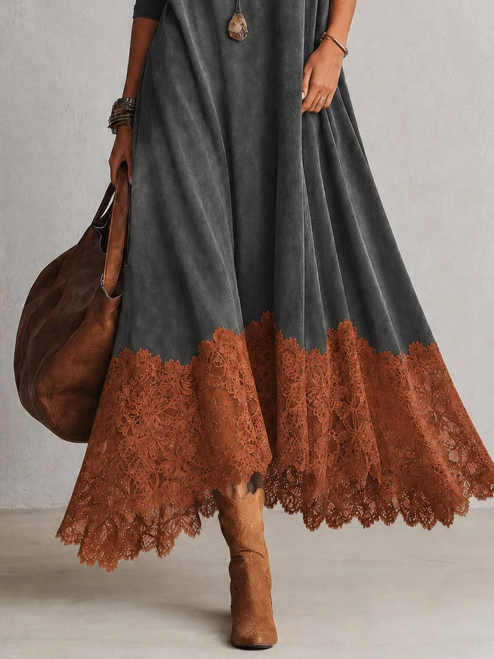 Brunella | Lace Hem Maxi Dress