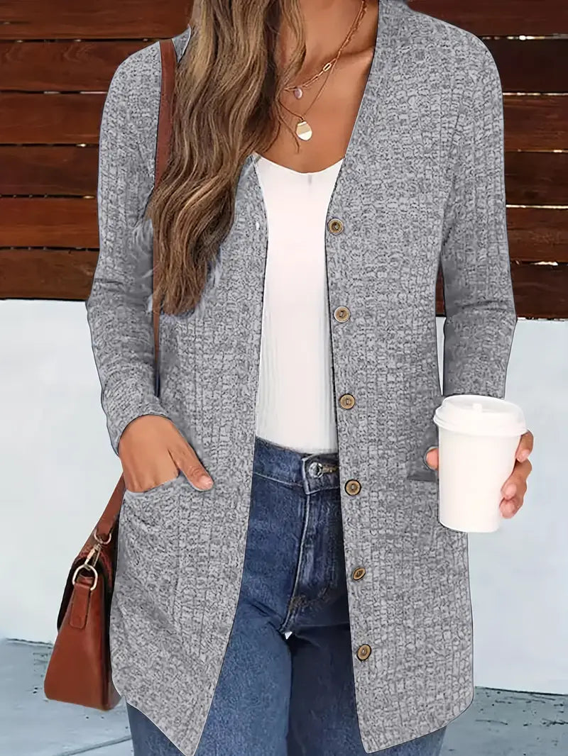 Melody – Longline Button-Front Cardigan