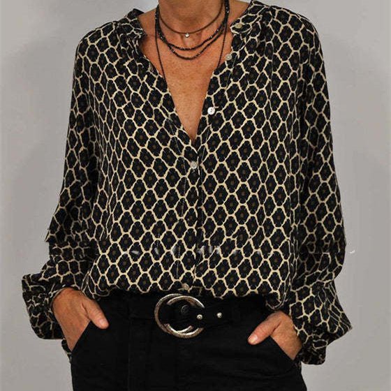 Antonia – Printed Long-Sleeve Blouse