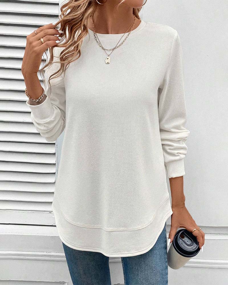 Ynes – Long Sleeve Round-Neck Top