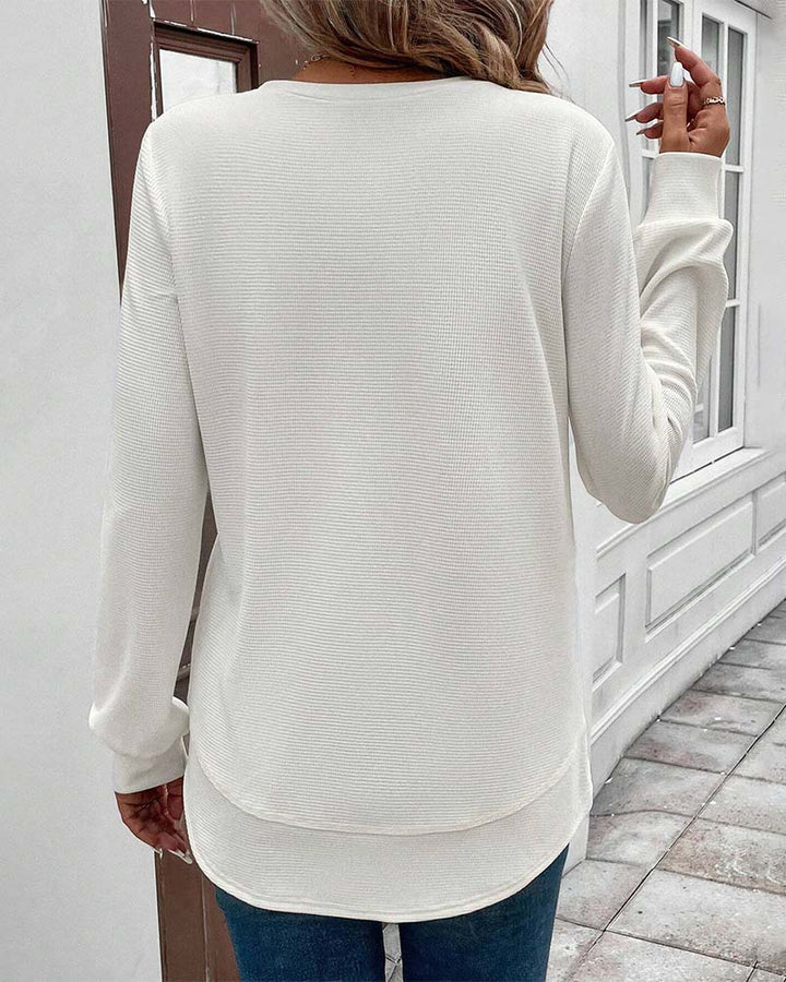 Ynes – Long Sleeve Round-Neck Top