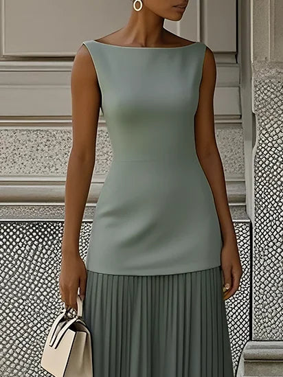 Micaela | Sleeveless Pleated Maxi