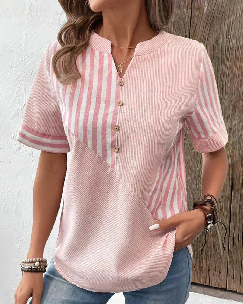 Lila – Striped Blouse with Flared Sleeves