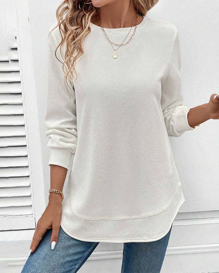 Ynes – Long Sleeve Round-Neck Top