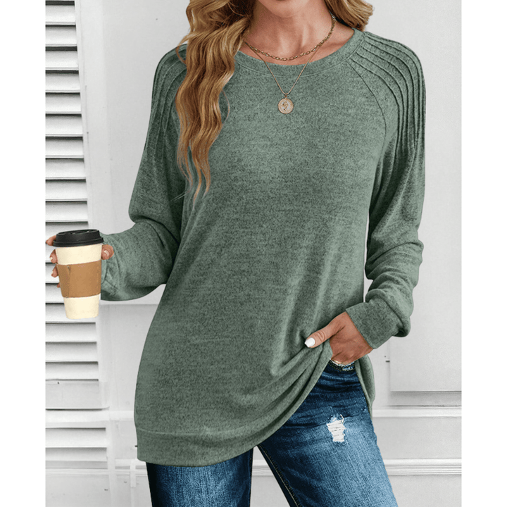 Anika – Ribbed Shoulder Long-Sleeve Tunic