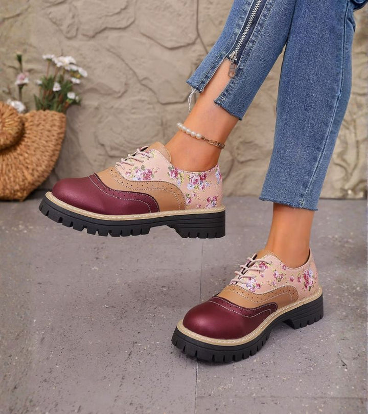Ada | Floral Lace-Up Oxford Shoes