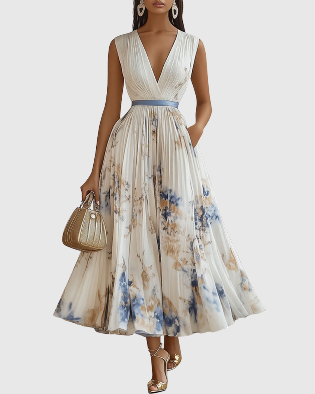 Rowella | V-Neck Floral Maxi Dress