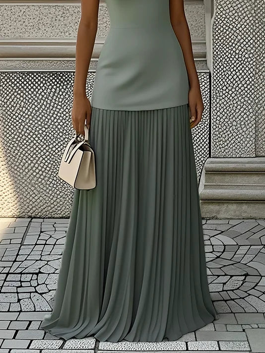 Micaela | Sleeveless Pleated Maxi