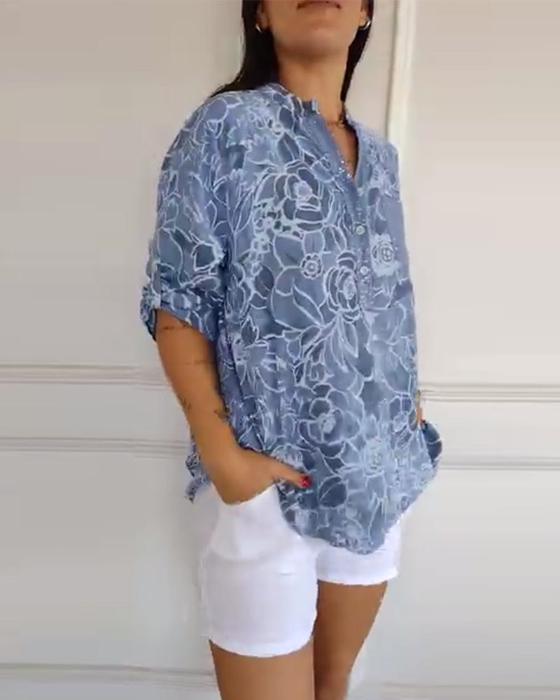 Sade – Floral Blouse with Relaxed Fit
