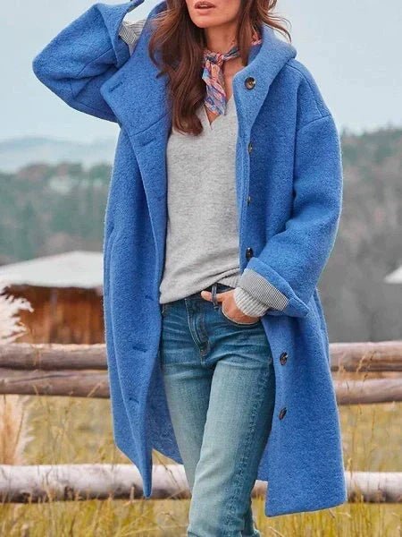 Lizeth – Soft Coat with Polo Collar &amp; Pockets