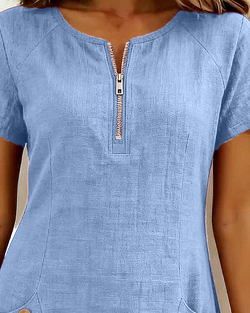 Close-up of blue dress&